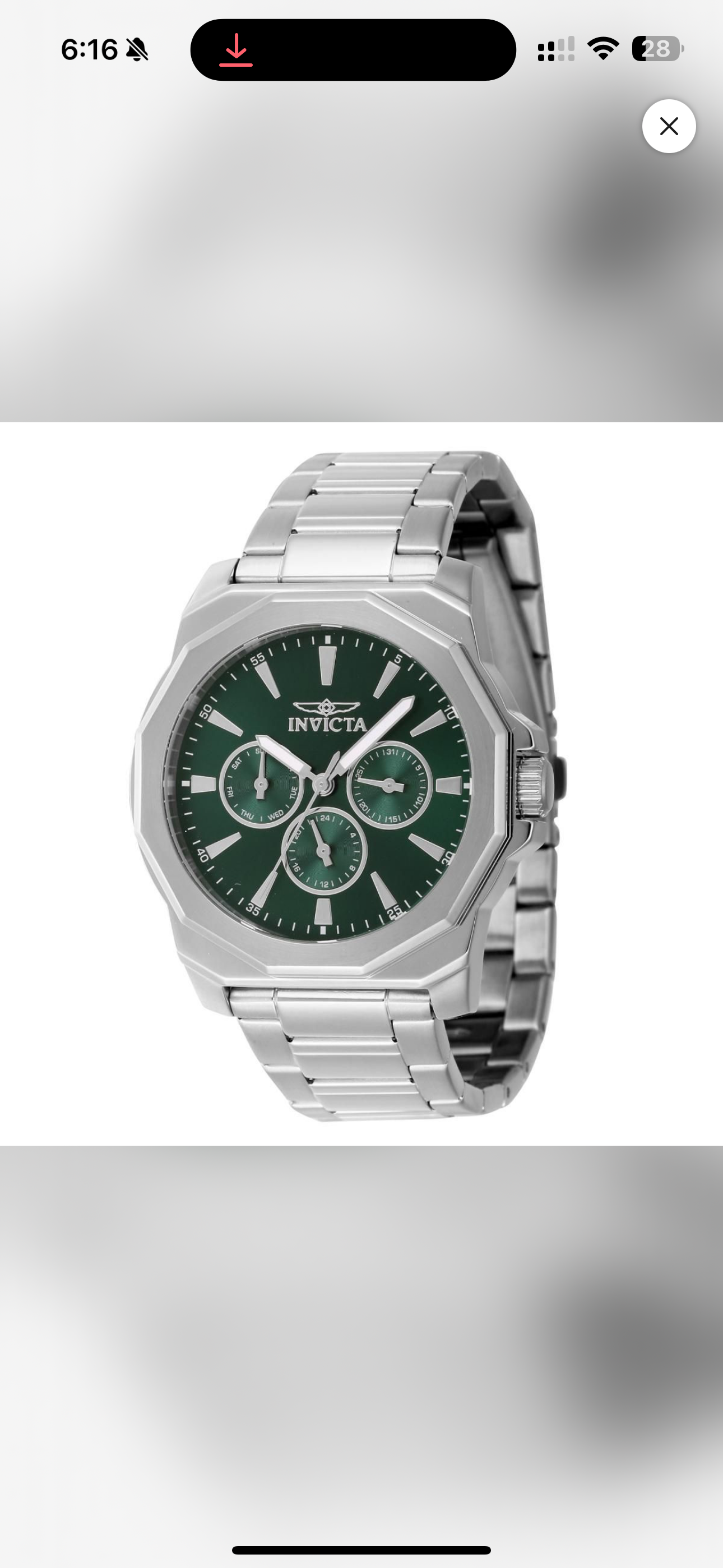 Invicta - Speedway Multi Green Dial Hora Fecha/Dia de semana (46844) 42mm (30m)