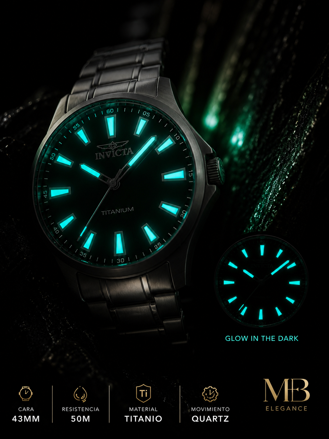 Invicta - Ti-22 Titanium green dial 43mm (47518) 50m
