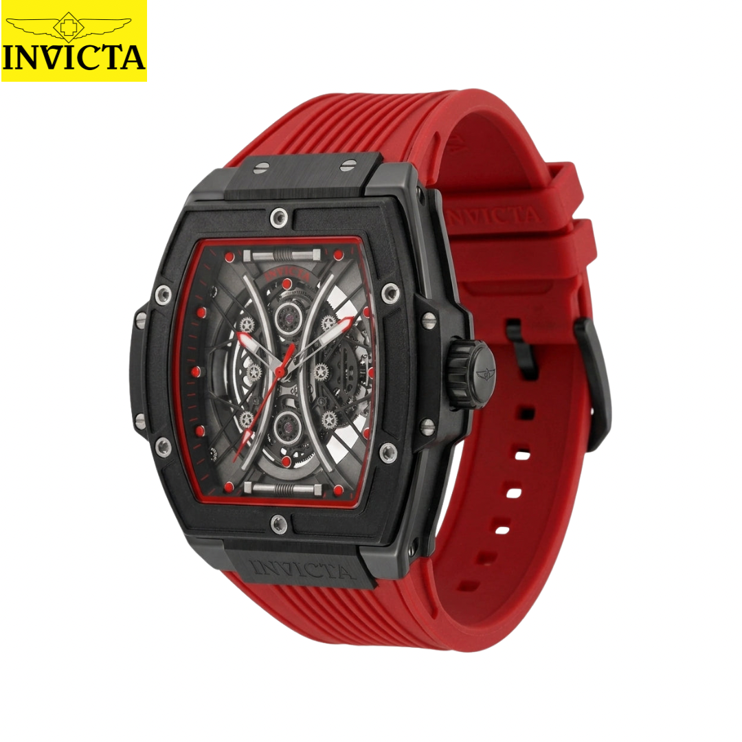 Invicta - S1 Rally Black Skeleton Red band Sport Quartz 50mm (69843) 30m