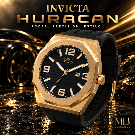 Invicta - Huracan Gold Black Band 50mm (45776) 100