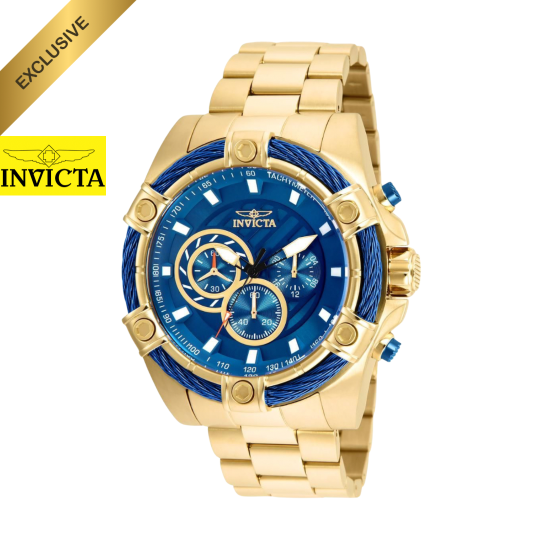 Invicta - Bolt Ace Gold Blue dial 52mm (25516) 100m