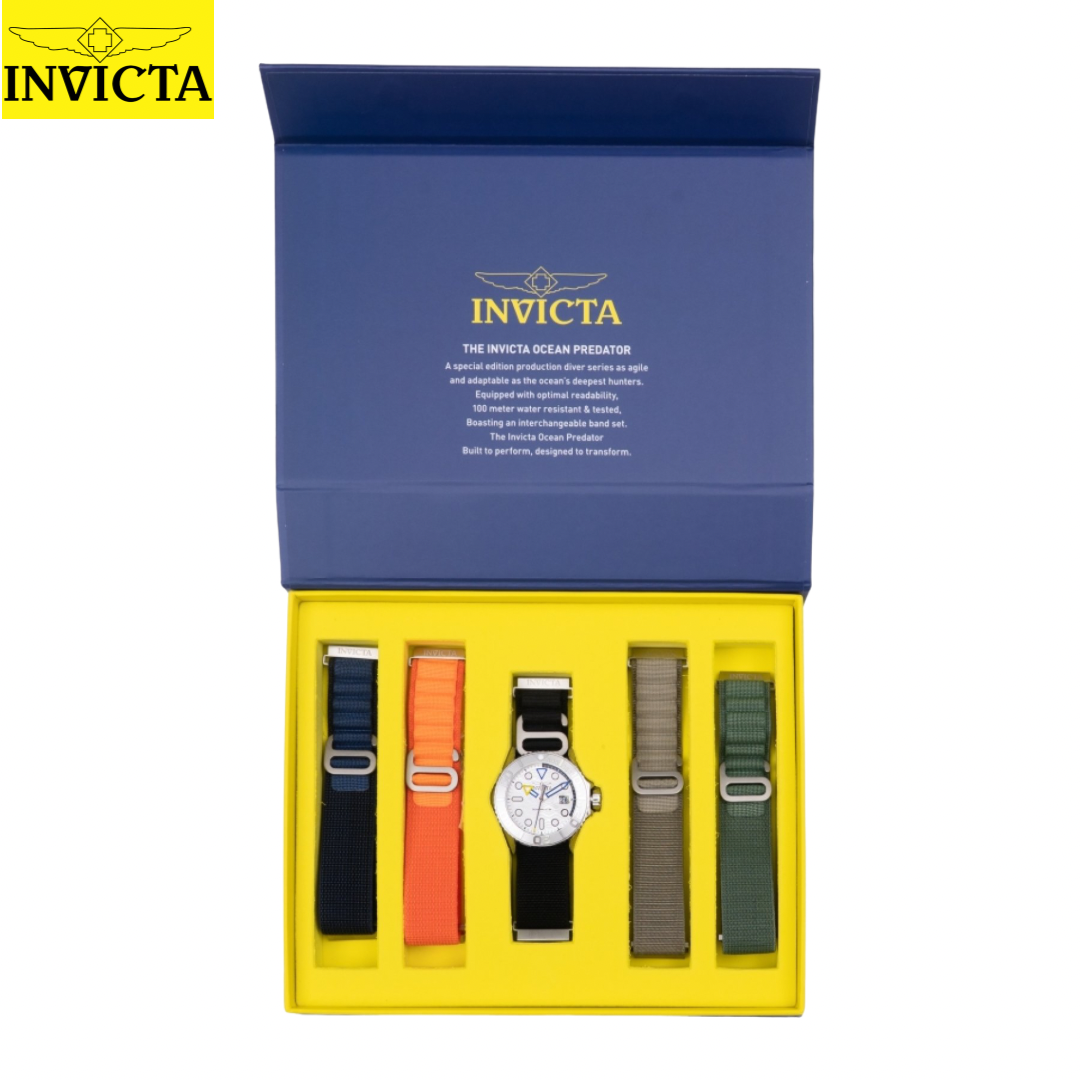 Invicta - Ocean Predator Men 44mm White dial Correas Intercambiables (49798) 200m