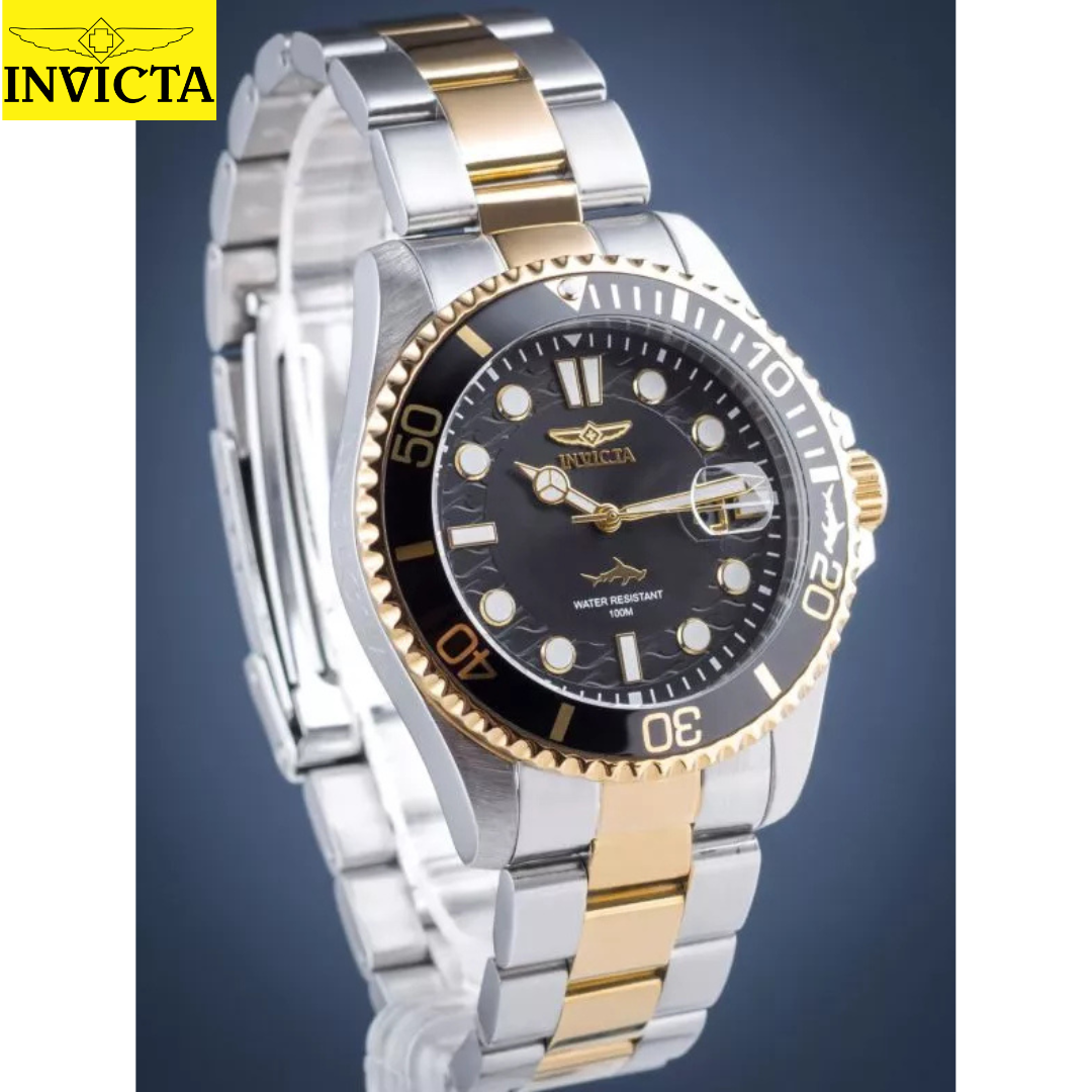 Invicta - Pro Diver 43mm gold Steel (30023) Date Dial Black 100m