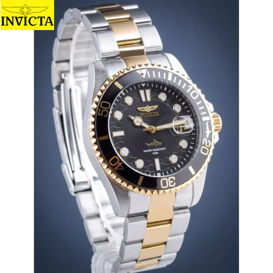 Invicta - Pro Diver 43mm gold Steel (30023) Date Dial Black 100m