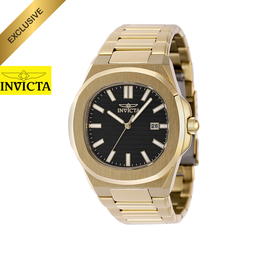 Invicta - Speedway Exclusive Gold / Patek Bisel/ Black Dial 41mm (48516) 50m
