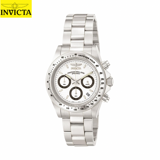 Invicta - Speedway (Daytona) Silver Exclusivo Dial Blanco Cronografo Men Watch 39.5mm (9211) 200m