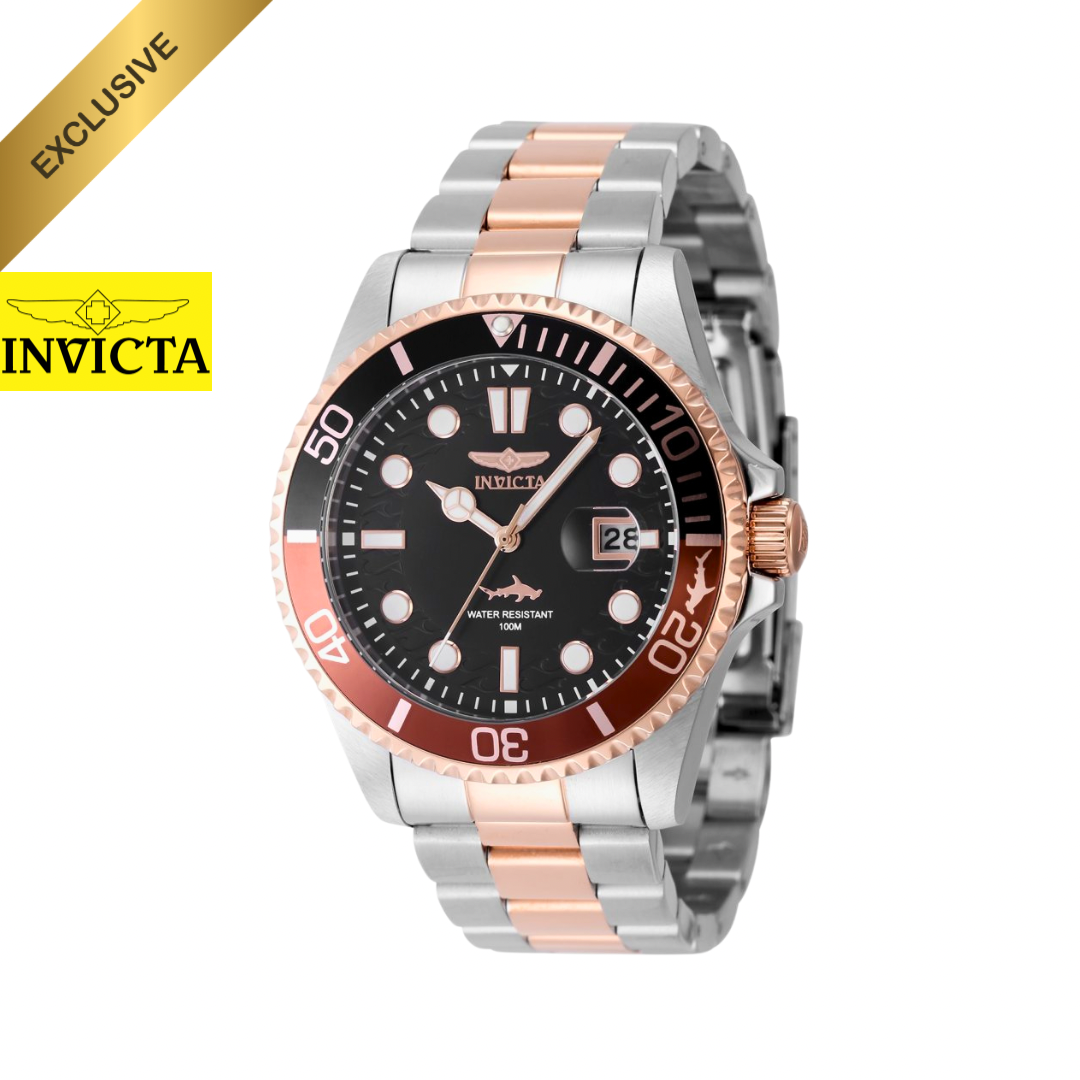 Invicta - Heritage Pro Diver Rose Gold  Black Dial 43mm (44717) 10atm