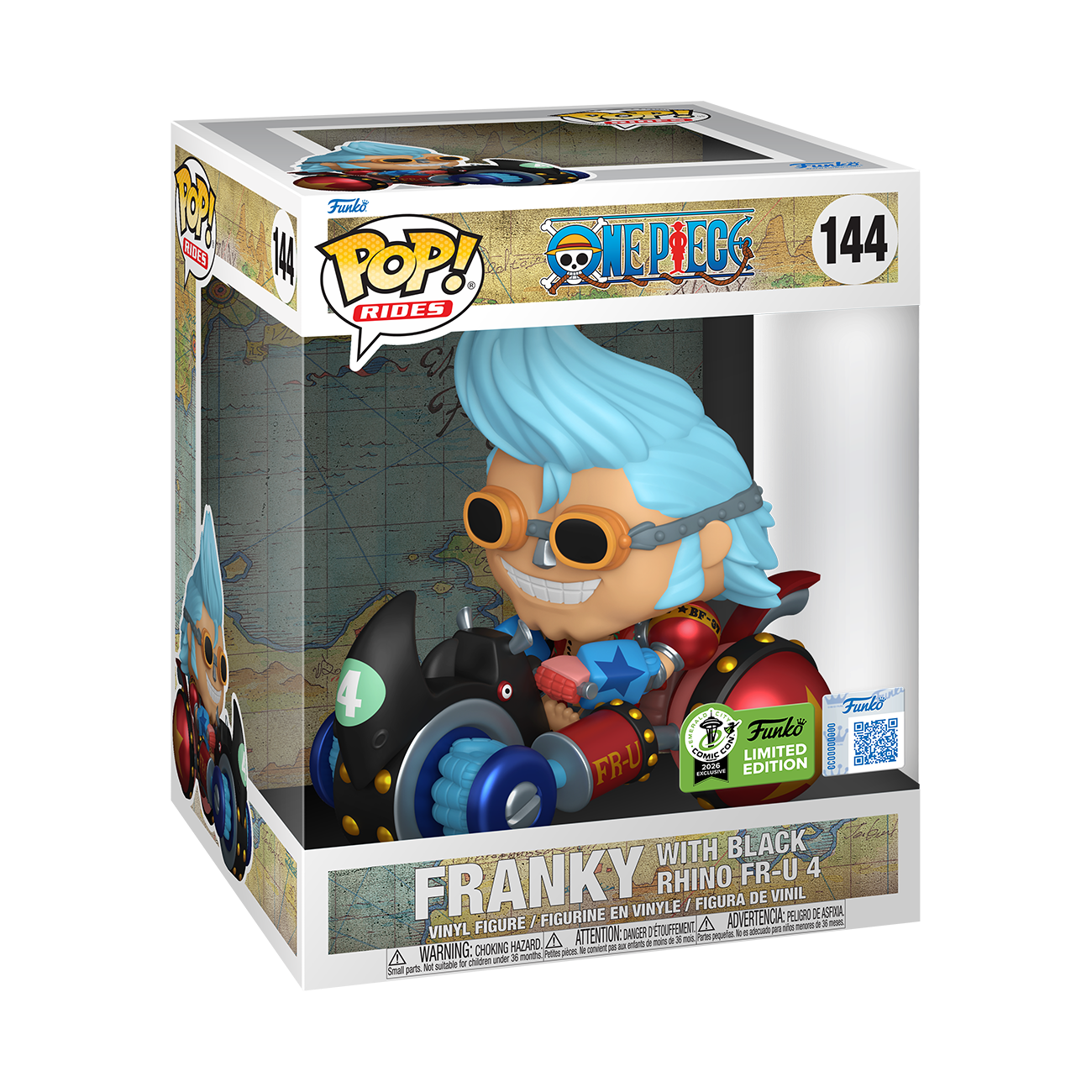 One Piece - Franky with black rhino Emeral comic con limited Sticker