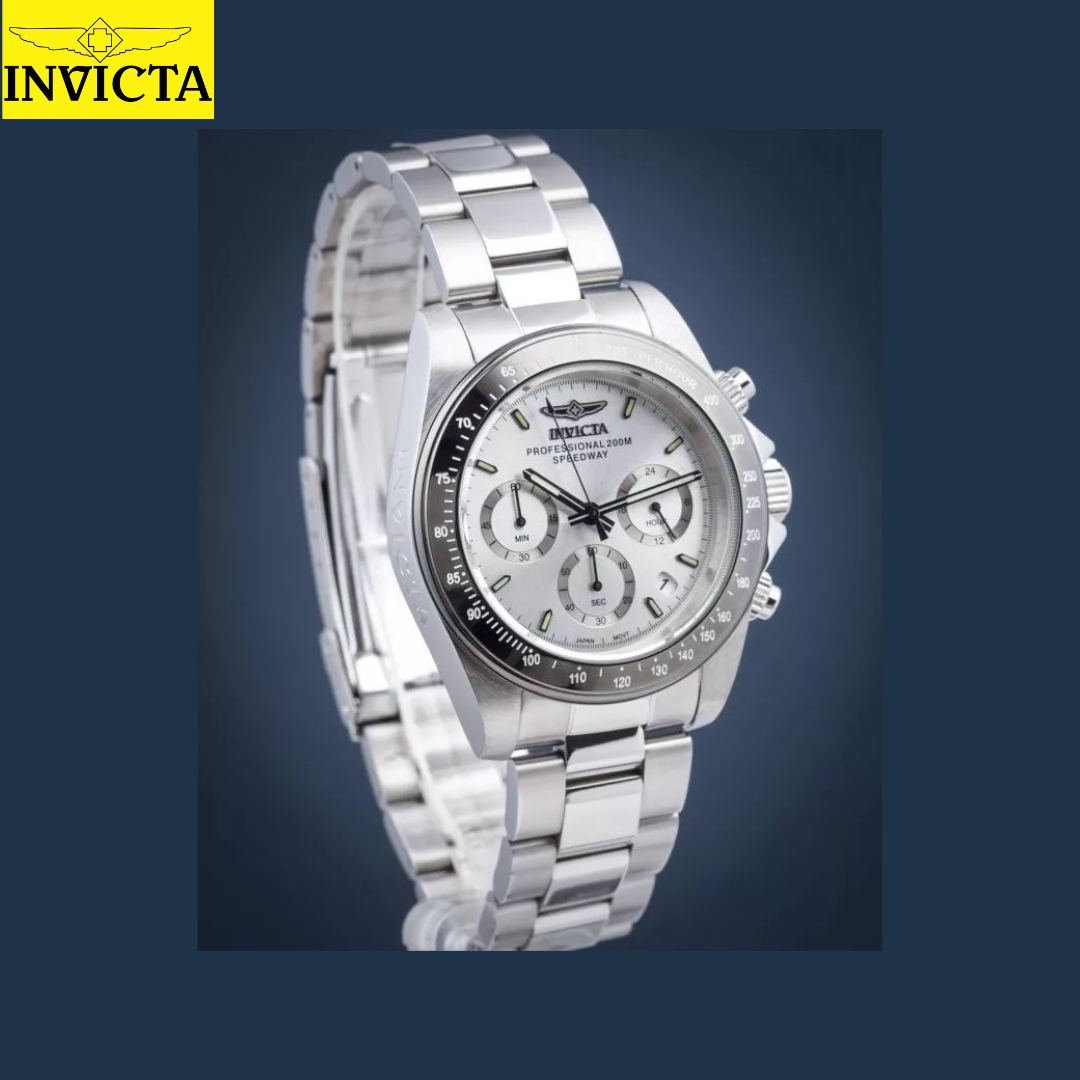 Invicta - Speedway (Daytona) Silver Exclusivo Dial Silver Cronografo Men Watch 39.5mm (26111) 200m