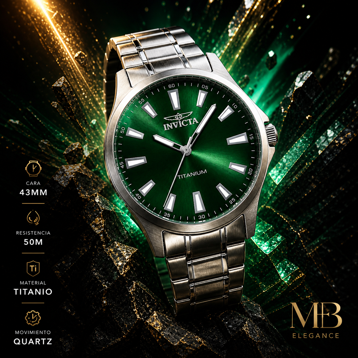 Invicta - Ti-22 Titanium green dial 43mm (47518) 50m