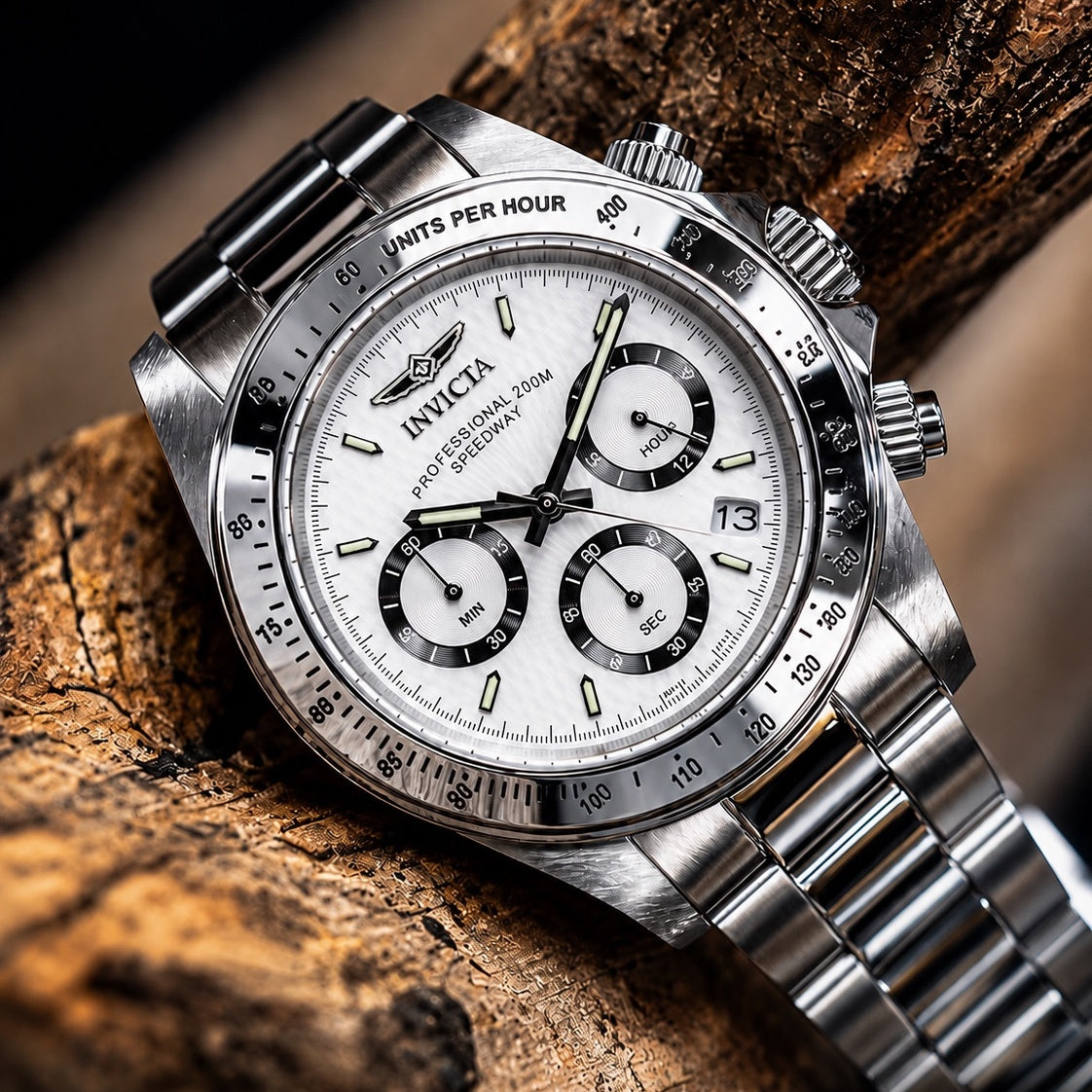 Invicta - Speedway Profesional White Dial 39.5mm (9211) (20 atm)