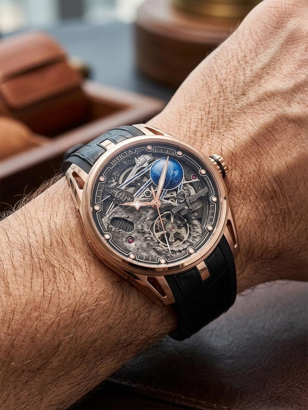 Invicta - Exclusivo Celestial Naosia Automatic Skeleton 45mm (69530) 50m (incluye caja de seguridad invicta)
