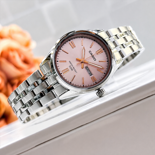 Casio - LTP1335D Women Pearl Pink Dial Date 30mm (50m)