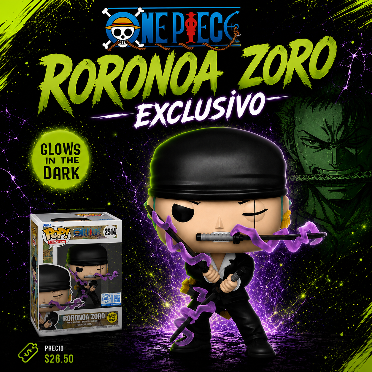 (Preorden Nov) One Piece - Zoro Glow Gamestop Exclusive