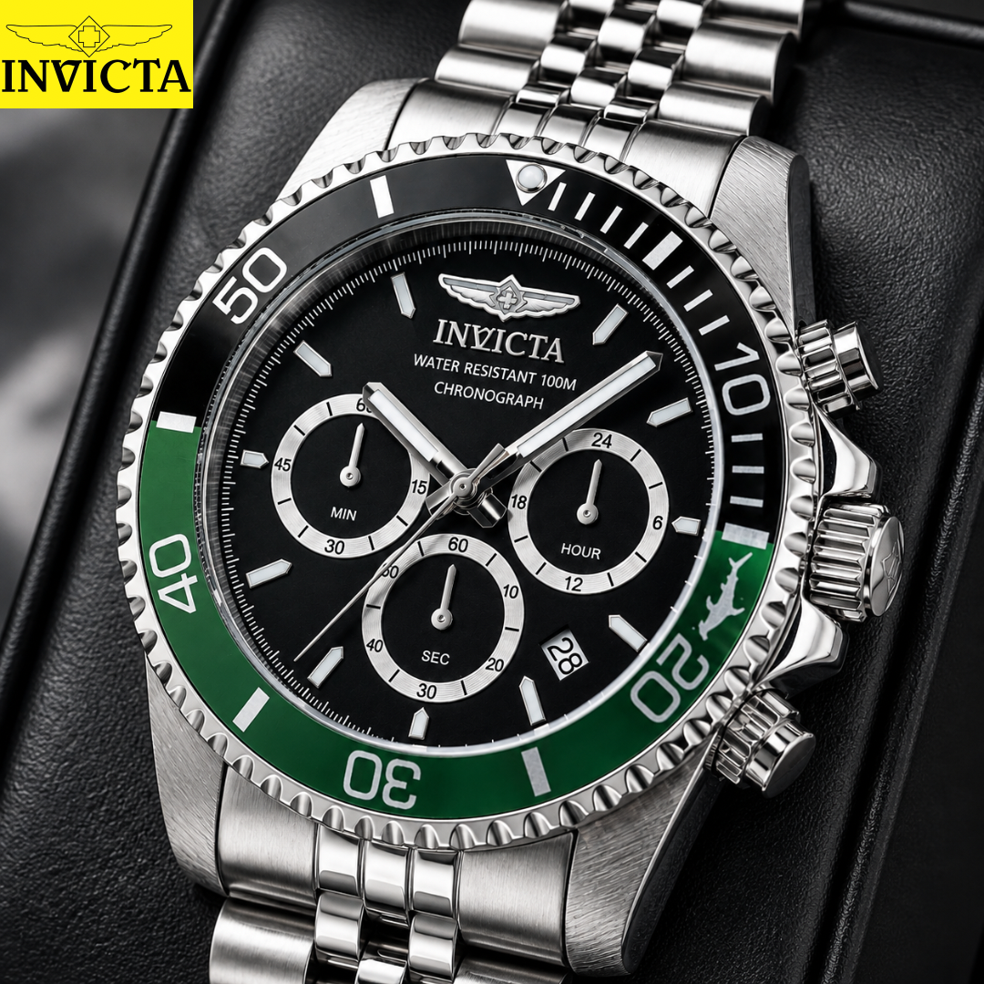 Invicta - Pro Diver Titan Dual Tone Green Black Bisel 43mm (48380) 10atm