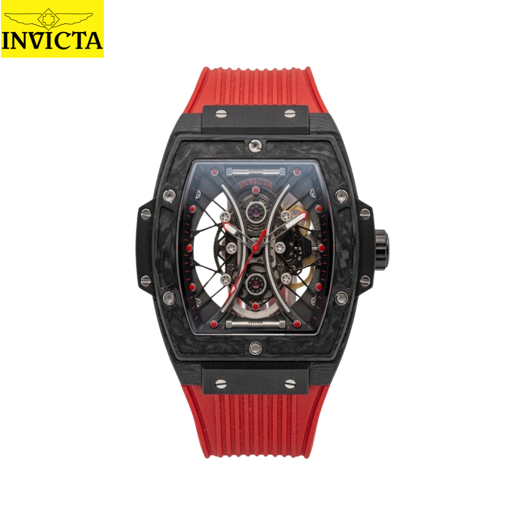 Invicta - S1 Rally Black Skeleton Red band Sport Quartz 50mm (69843) 30m