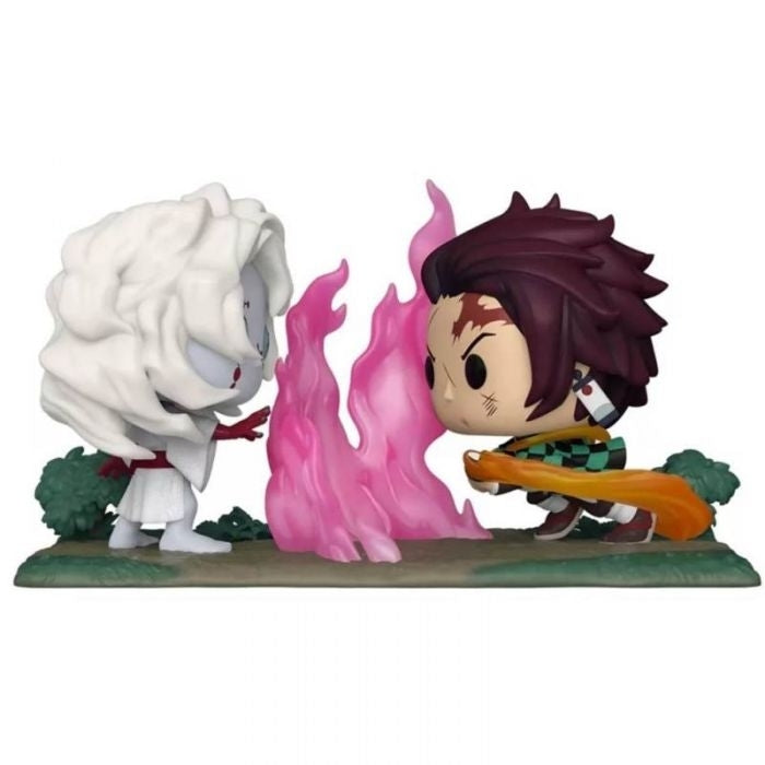 Demon Slayer - Tanjiro Vs Rui Pop Moment detalle en plastico de la caja